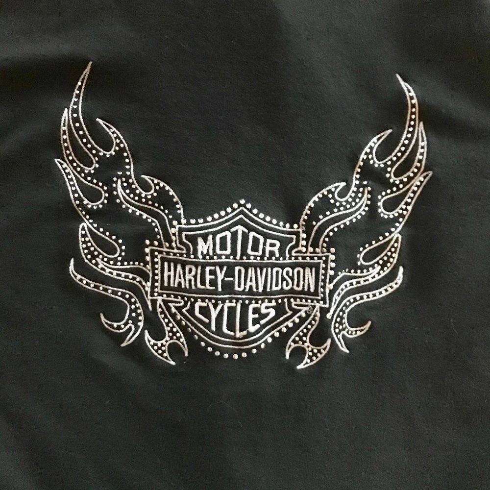 Harley-Davidson embellished zip front hooded sweat